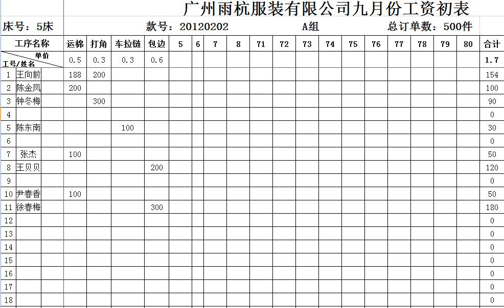 计件工资计算表格,文档教程,免费素材下载网站