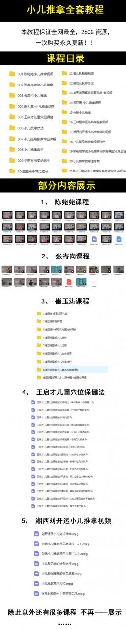 小儿推拿视频教程全套 零基础中医按摩手法 李德修张汉臣教学-AT互联