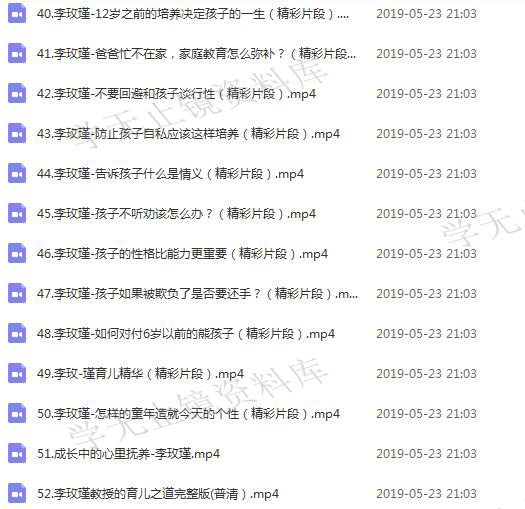 李玫瑾视频全集 李玫瑾育儿讲座音频 青少年心理学课程家庭教育-AT互联