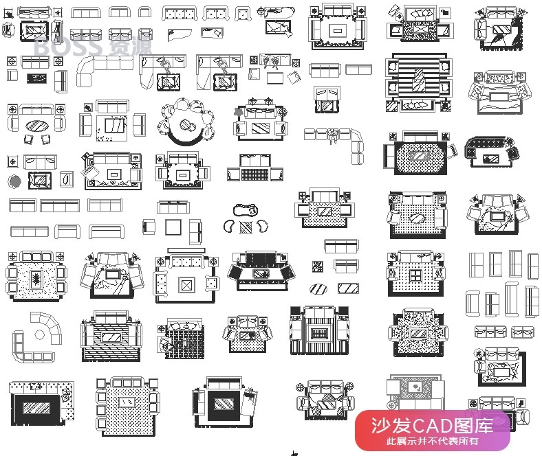 室内设计CAD图库 工装家装家具平面立面中式欧式现代施工图素材