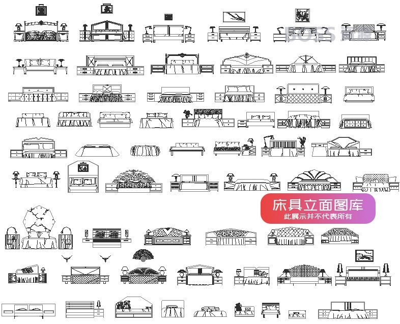 室内设计CAD图库 工装家装家具平面立面中式欧式现代施工图素材